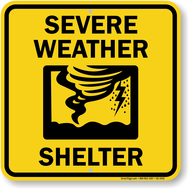 Severe Weather Shelter Sign SKU K2 4342