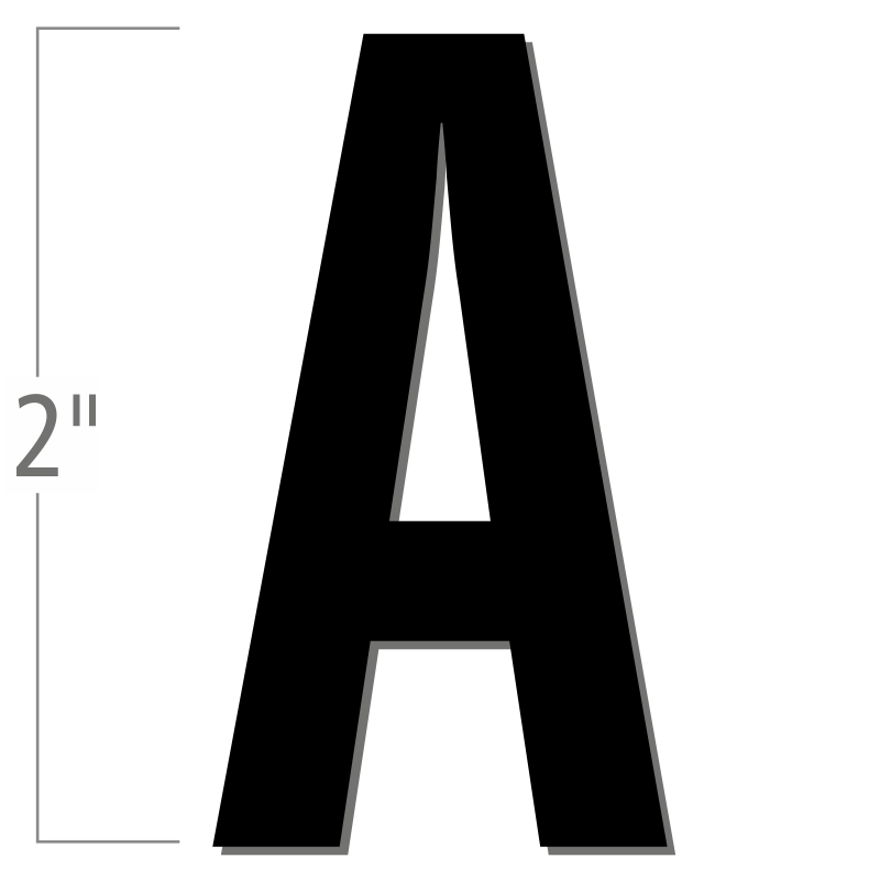 2 inch DieCut Letter A, Black, SKU NLMG2BKA