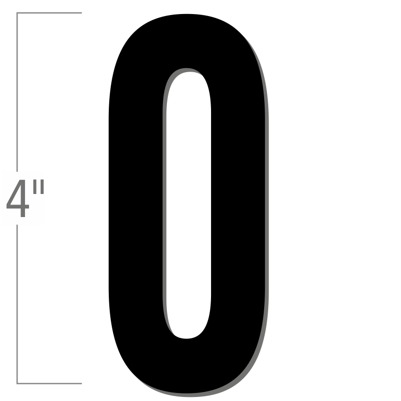 4 inch DieCut Number 0, Black, SKU NLMG4BK0