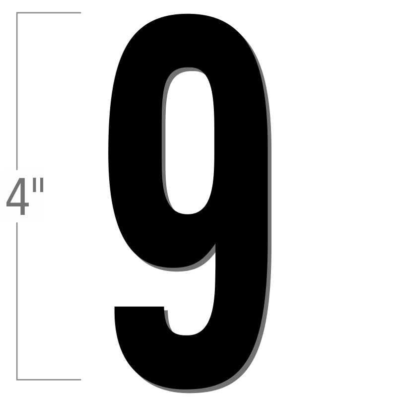 4 inch DieCut Number 9, Black, SKU NLMG4BK9