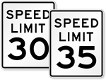 30 MPH & 35 MPH Signs