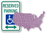 research handicapped parking regulations and signs 