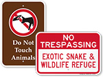 Animal Prohibition Signs