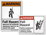ANSI Fall Hazard Signs