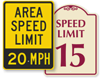 Area Speed Limit Signs