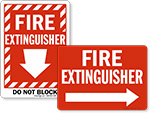 Directional Fire Extinguisher Signs