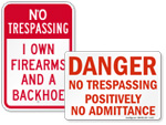 Big No Trespassing Signs