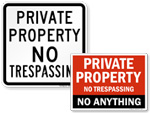 Big Private Property Sign