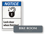 Bike Room Signs