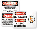 Bilingual Biohazard Signs & Labels