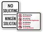 Bilingual No Soliciting Signs