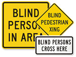 Blind Person Crossing Signs