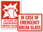 Break Glass in Case of Emergency Labels