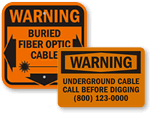Buried Fiber Optic Cable Signs