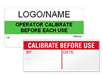 Calibrate Before Use Labels