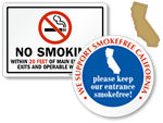 California No Smoking and Smoking Permitted Signs