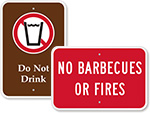 Campsite Prohibition Signs