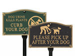 No Dog and Curb Dog Plaques