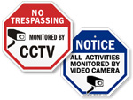 STOP – CCTV Monitored Signs