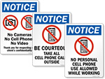 No Cell Phone Signs for Office