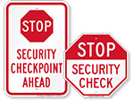Security Checkpoint Signs