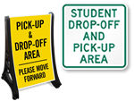 Child Drop Off, Pick up Signs