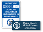 No Cell Phone Signs for Church