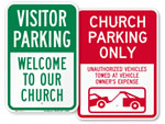 Reserved for Church Parking Only Signs