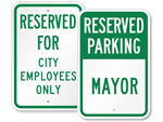 City Hall Parking Signs