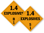 Class 1.4   Explosive Placards
