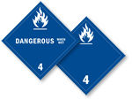 Class 4 Dangerous When Wet Placards