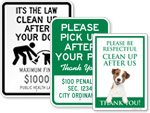 Clean Up After Your Dog Signs