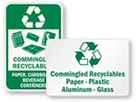 Commingled Recycling Signs