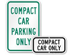 Compact Car Parking Signs