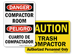 Compactor Safety Signs