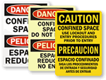 Bilingual Confined Space Signs