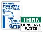 Conserve Water Signs