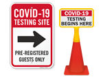 COVID 19 Testing Center Signs