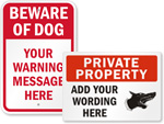 Custom Beware of Dog Signs