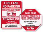 Towing Signs for Fire Lanes