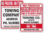 Tow Company Signs