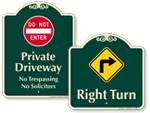 Designer Traffic Signs for Private Property