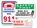 911 Emergency Telephone Label
