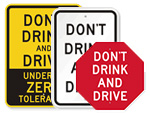 Do Not Drink and Drive Signs
