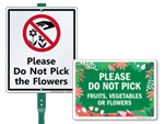 Do Not Pick the Flowers Signs
