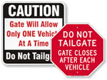 Tailgating Signs   Prevent Unauthorized Entry or Exit