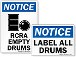 Drum Storage Signs