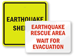 Earthquake Shelter Signs