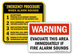 Evacuation Procedure Signs