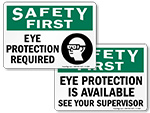 OSHA Eye Protection Signs